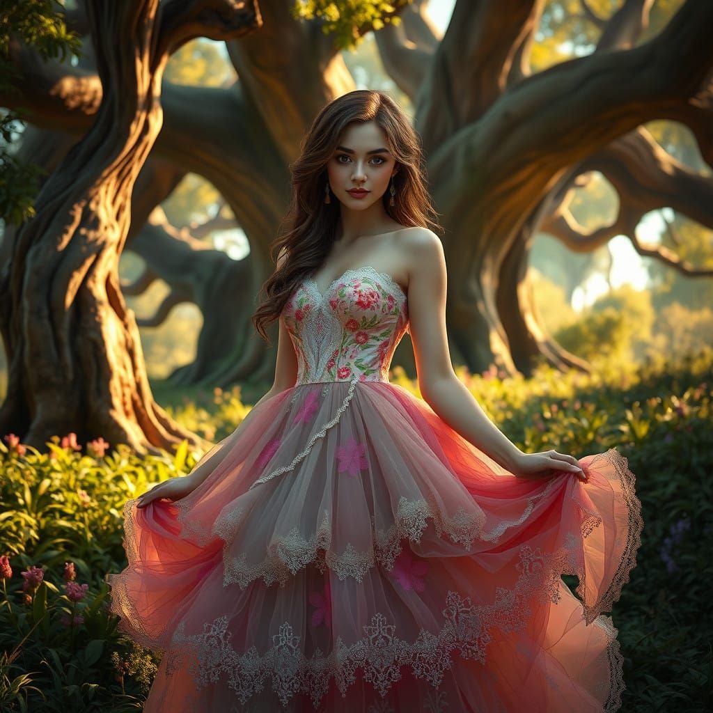 Ethereal Lady in Whimsical Bloom