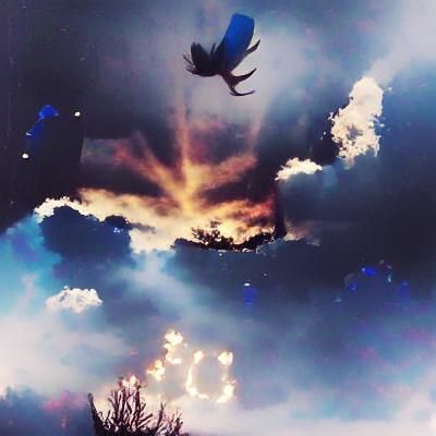 Soul Ascending to Heaven at Sunset