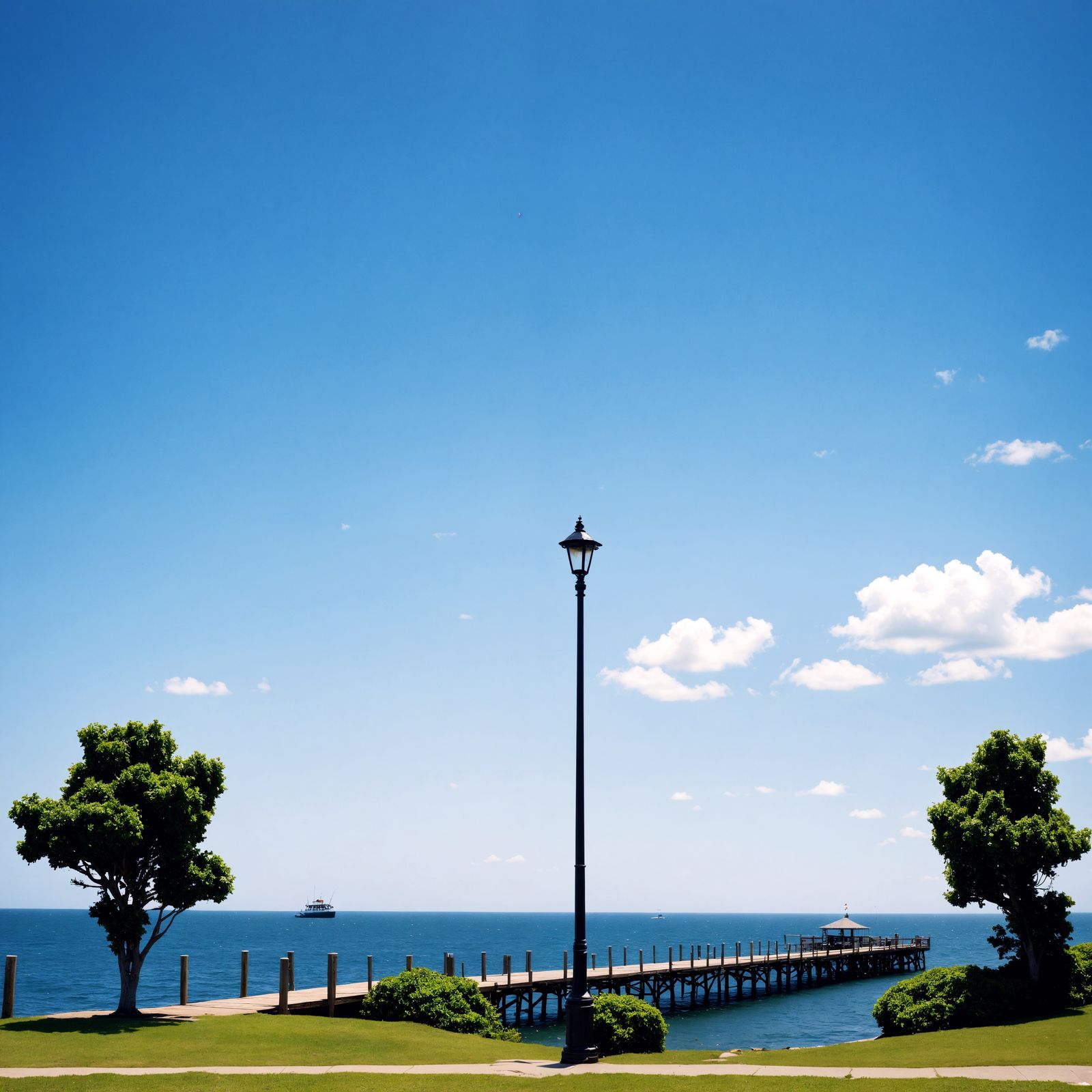 Hyperrealistic Fishing Pier on the Ocean