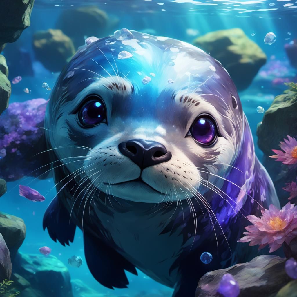 Stunning 8K Anime Seal Portrait with Vibrant Colors and Intr...