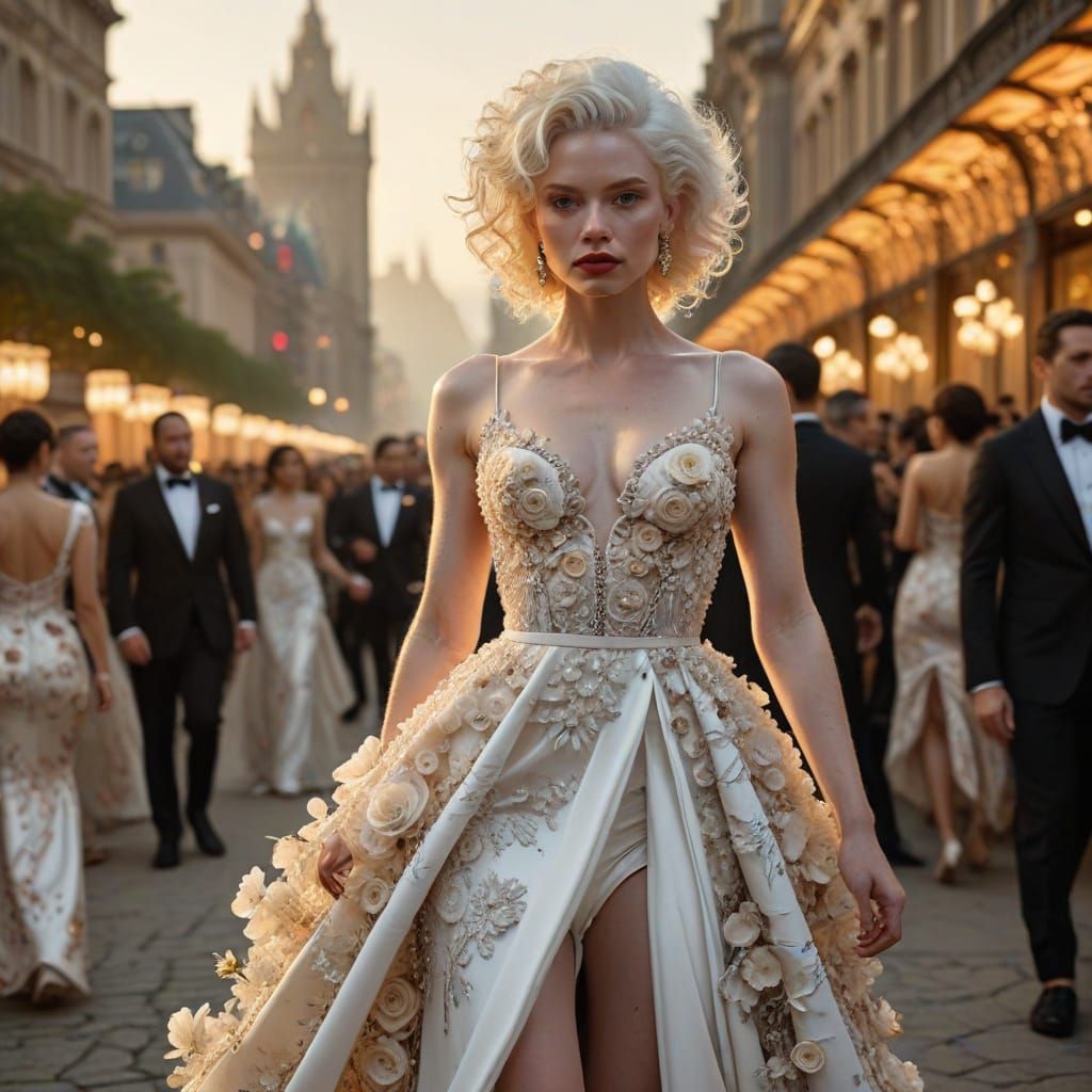 Resin Wire Art Flower Bloom with Woman in Gown