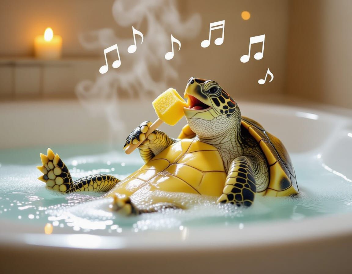 Turtle Crooner in Bubble Bath Serenade