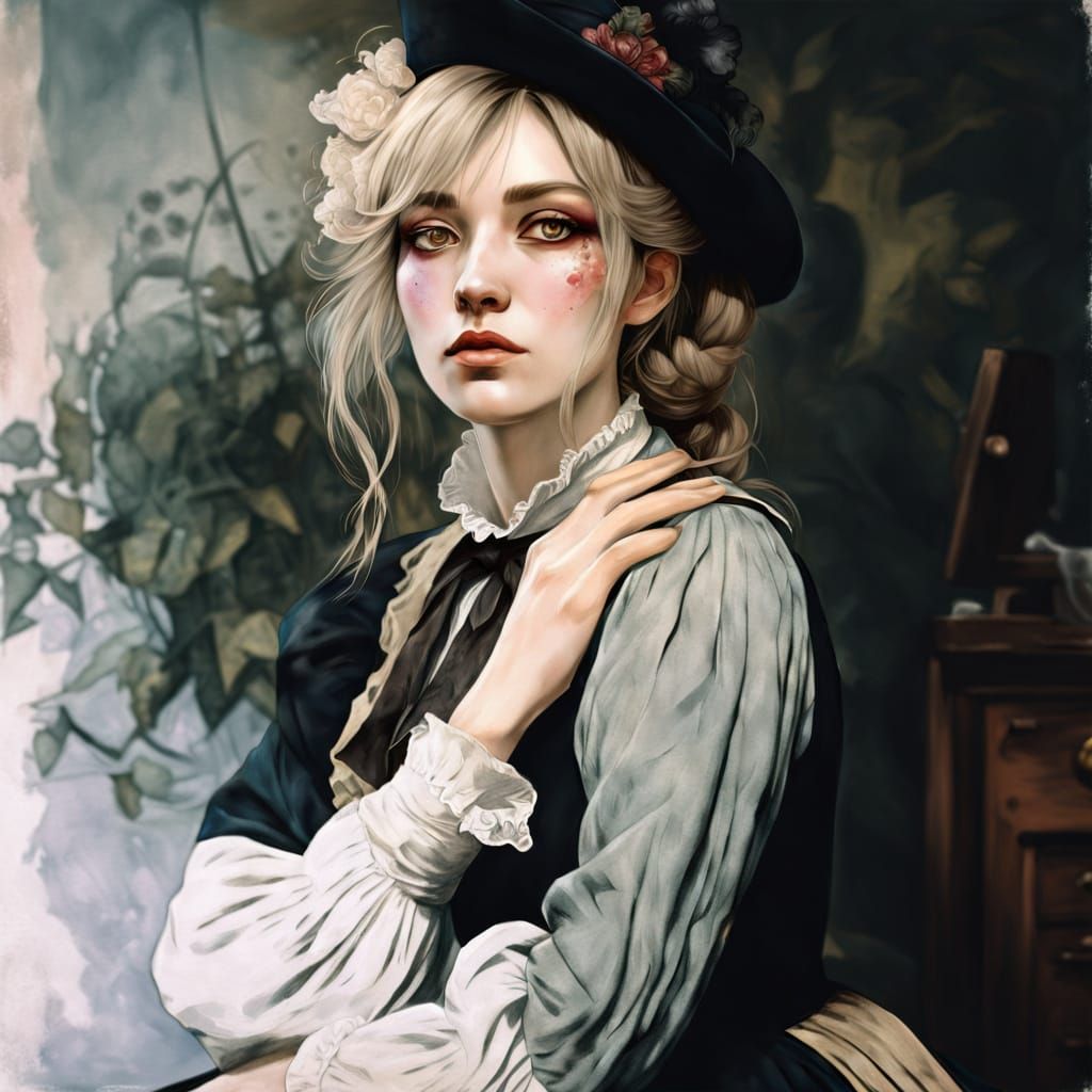 Introspective Man in Social Realism Style