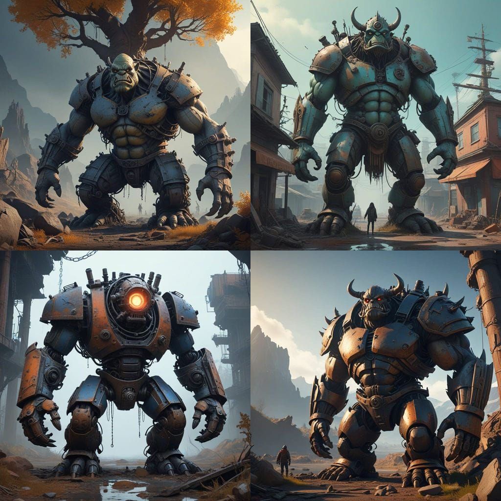 Forged Fantasy Beast in Scrap Iron Hues