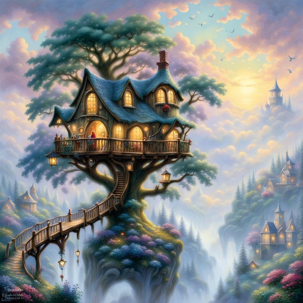 Ethereal Fairy Treehouse in the Clouds