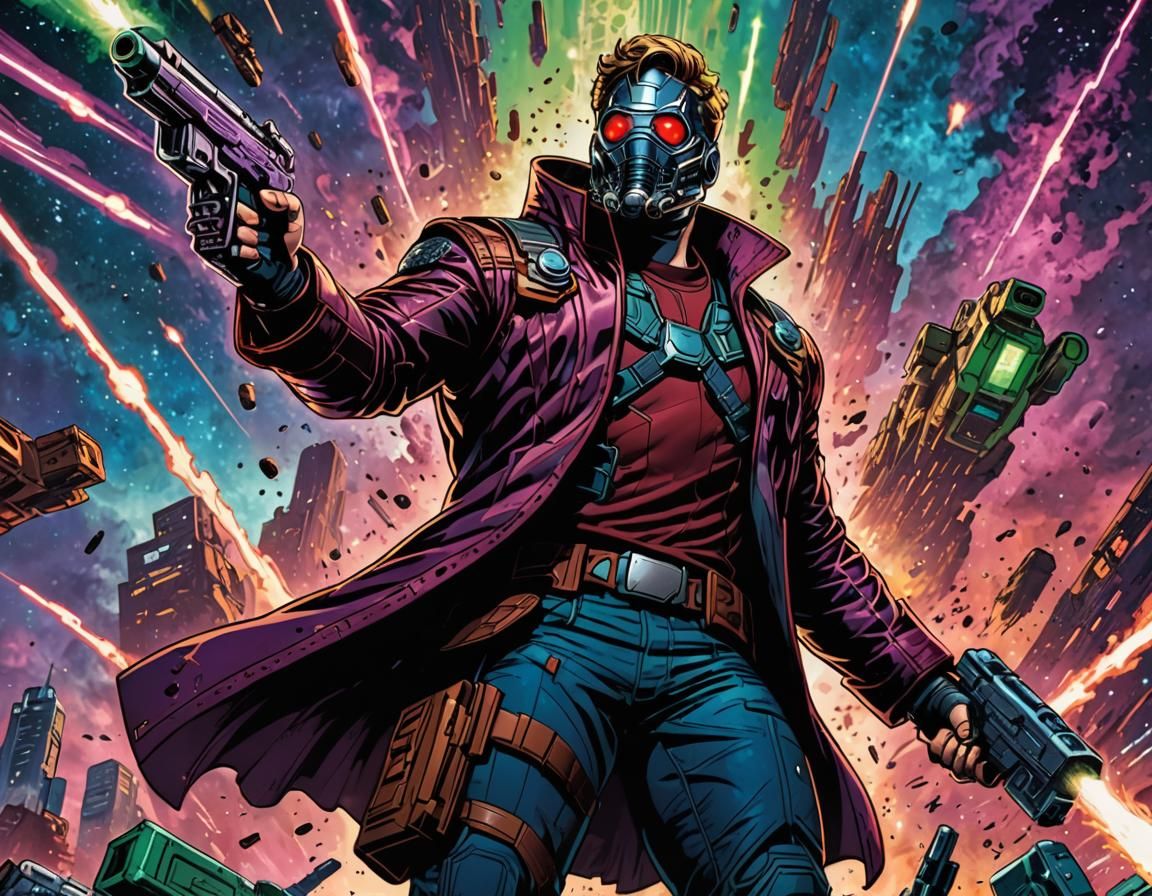 Star-Lord on Milano: Comic Art Illustration