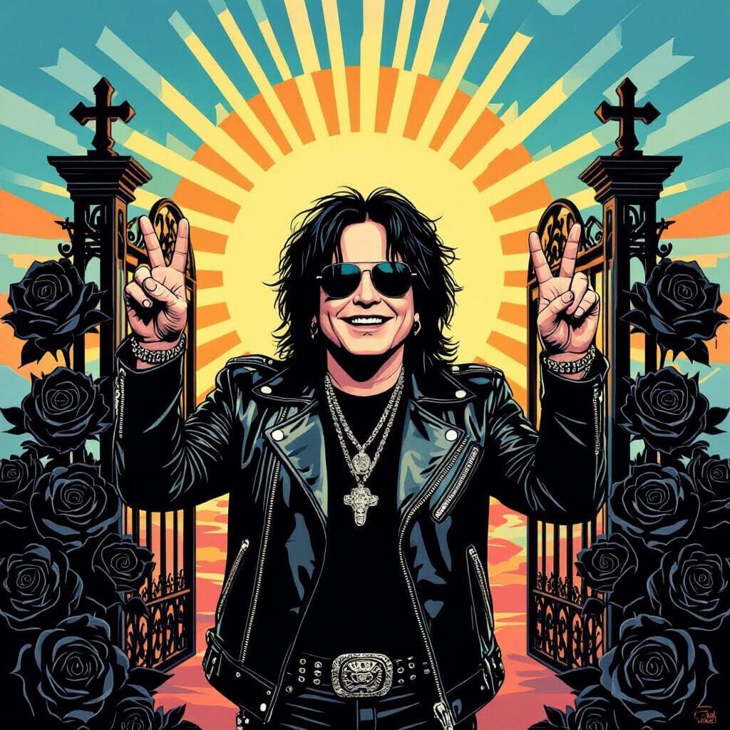 Ozzie Osbourne Portrait in Pop Art Style