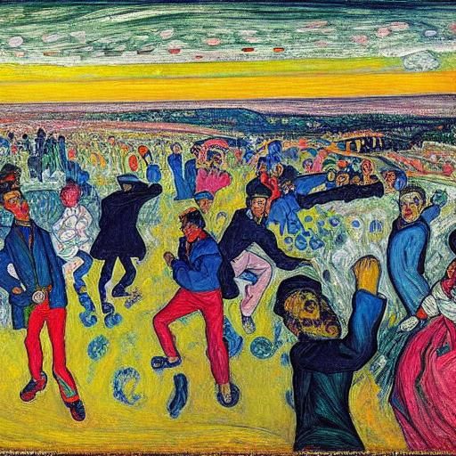 Fluorescent Figure in Rhythm of Life, Expressionist Art