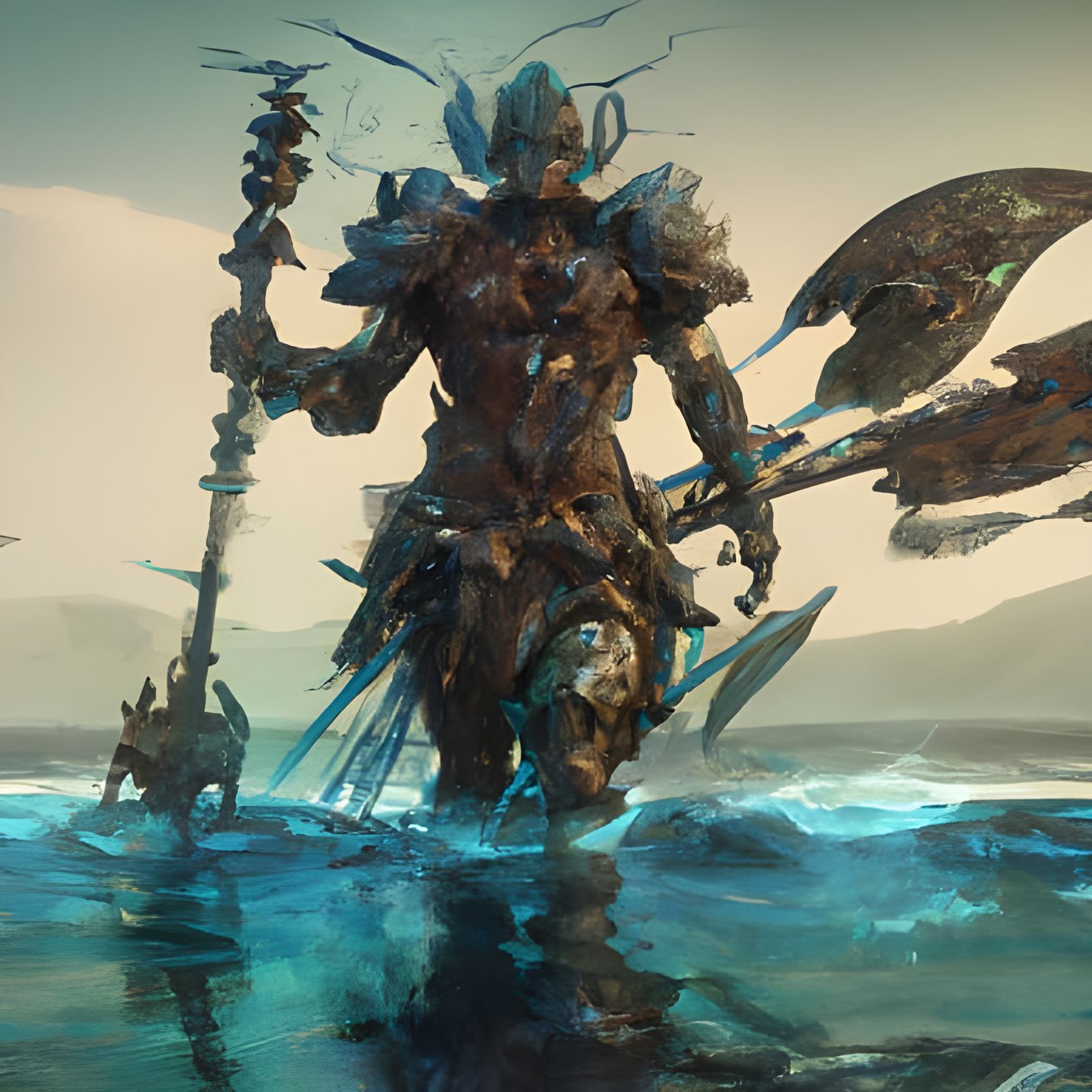 Fantastical Water Warrior Concept Art