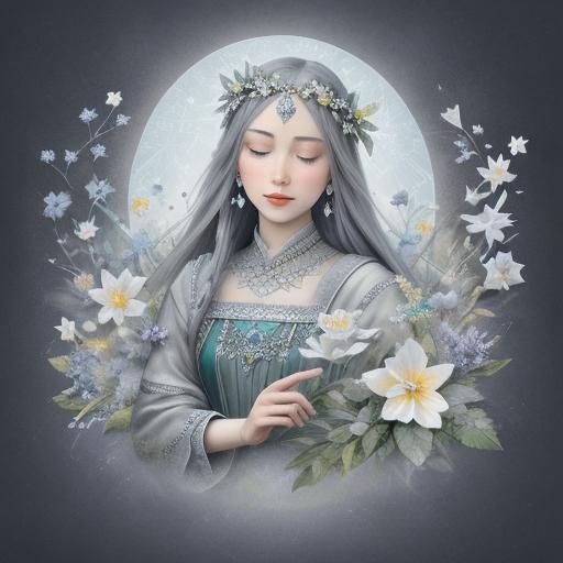 Magical Floral Collage in Ethereal Style