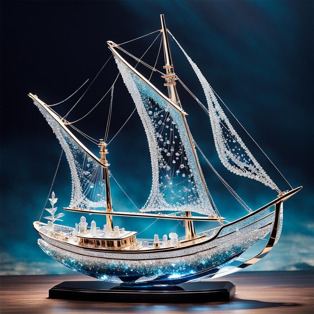 crystal  sailing boat
