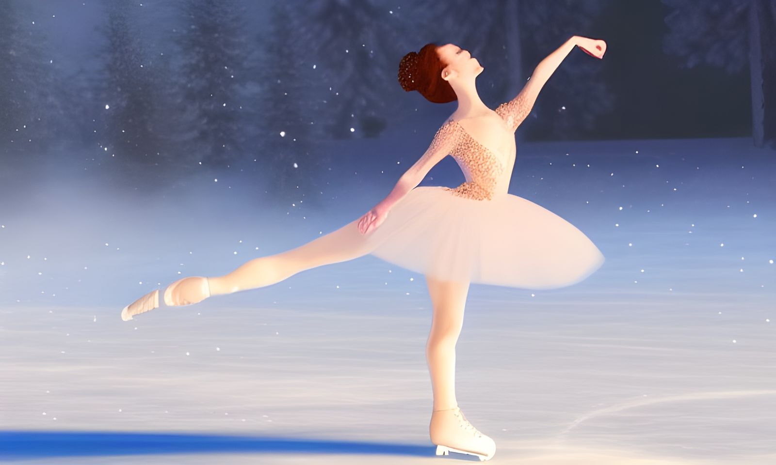Christmas Ballerina Dancing on Ice: 8K Concept Art