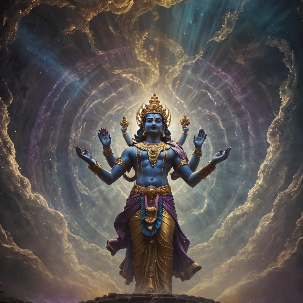 Ethereal Lord Vishnu in Mystic Vortex