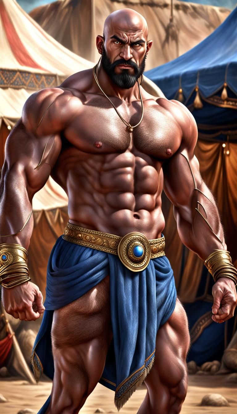 Photorealistic Angry Djinn with Gold Earring