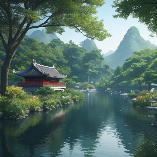 Elegant Chinese Woman in 3D Game Style