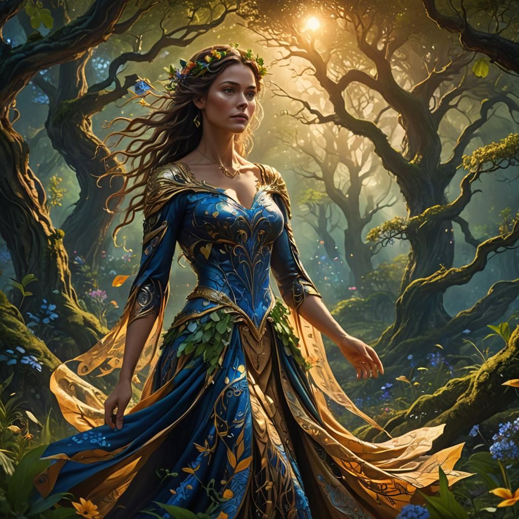 Mother Nature in Mystical Forest: Digital Matte Painting