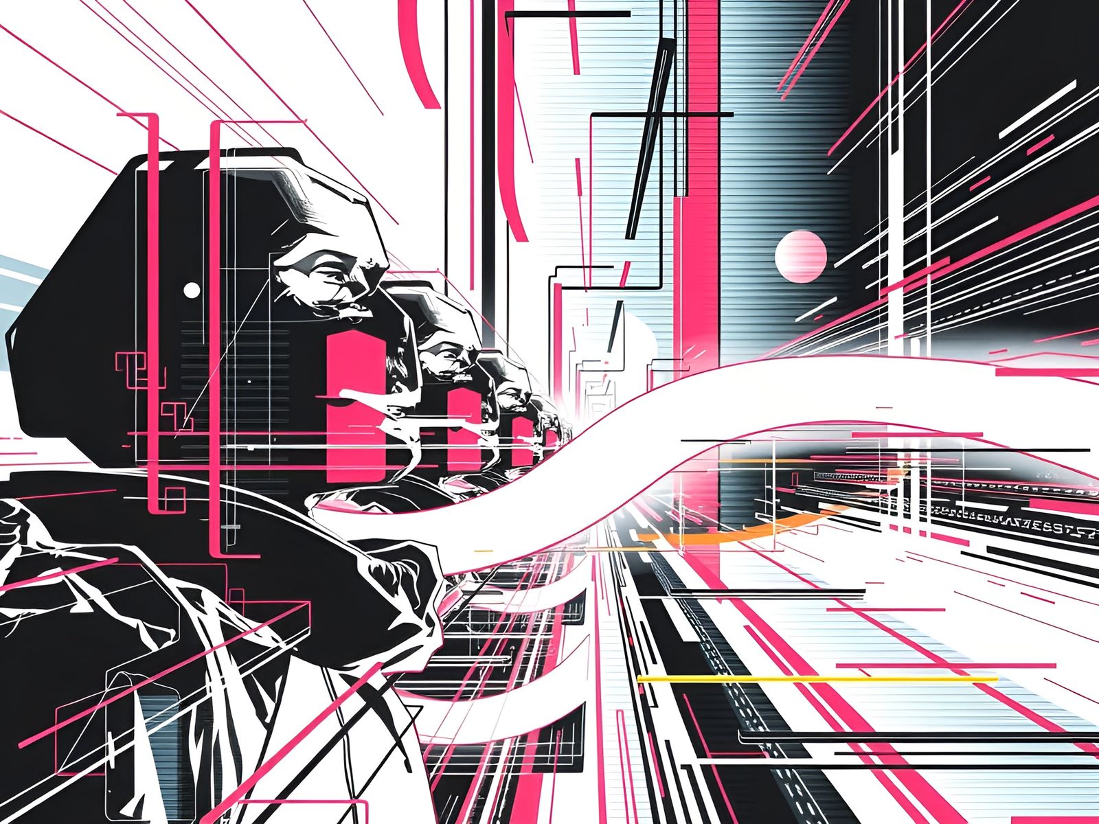 Abstract Digital Glitch Collage of Unknowable Futures