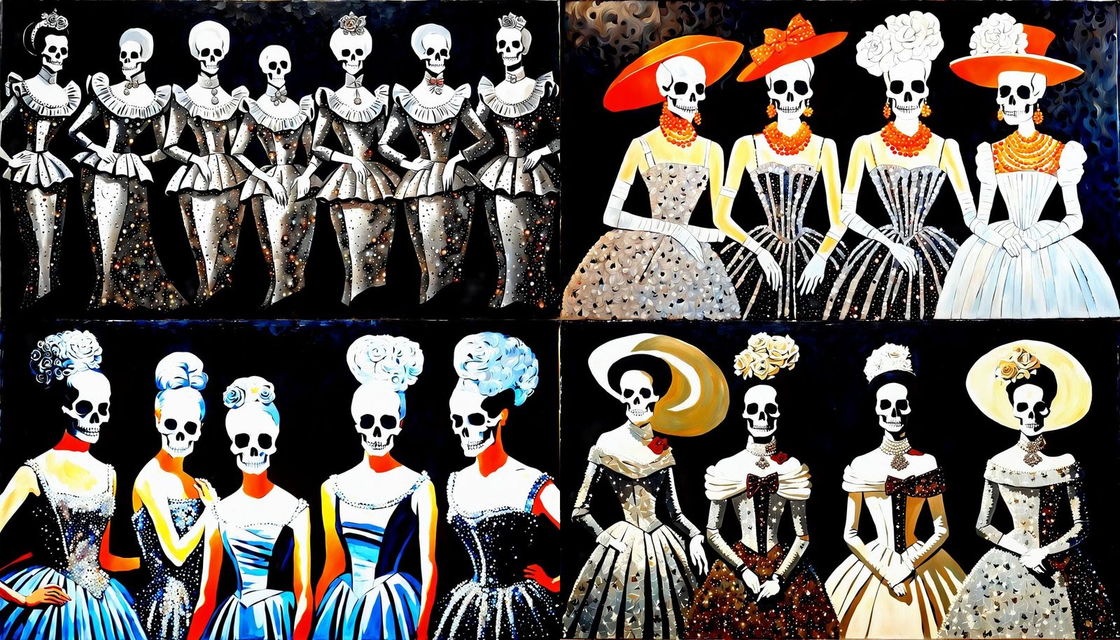 Halloween Optical Illusion: Silver Fashion Portrait