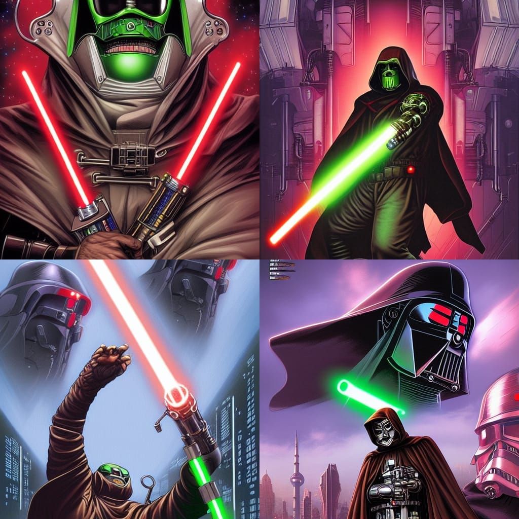 Dr. Doom in Cyberpunk Steampunk Shanghai Future