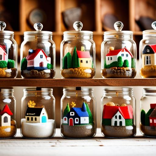 Charming Canadian Village in a Jar