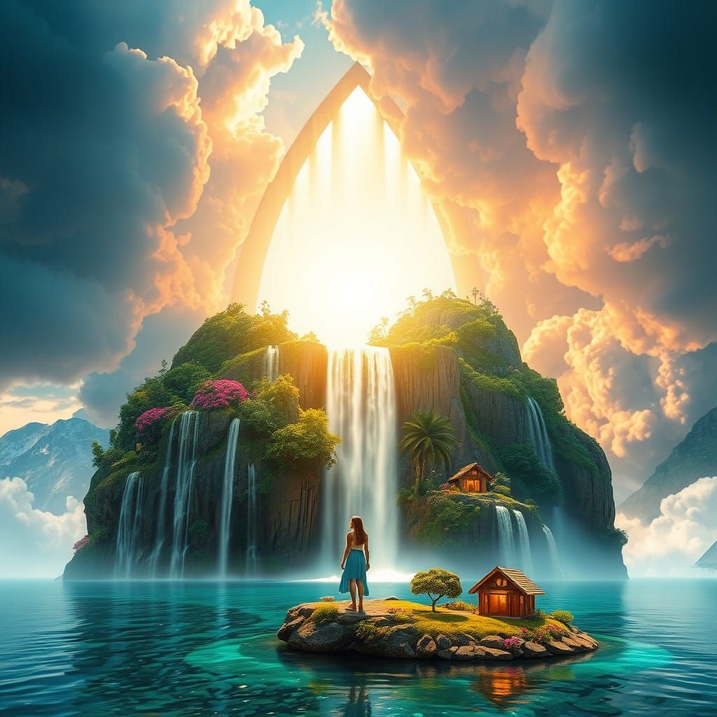 Rainbow Portal to Enchanted Tropical Wonderland