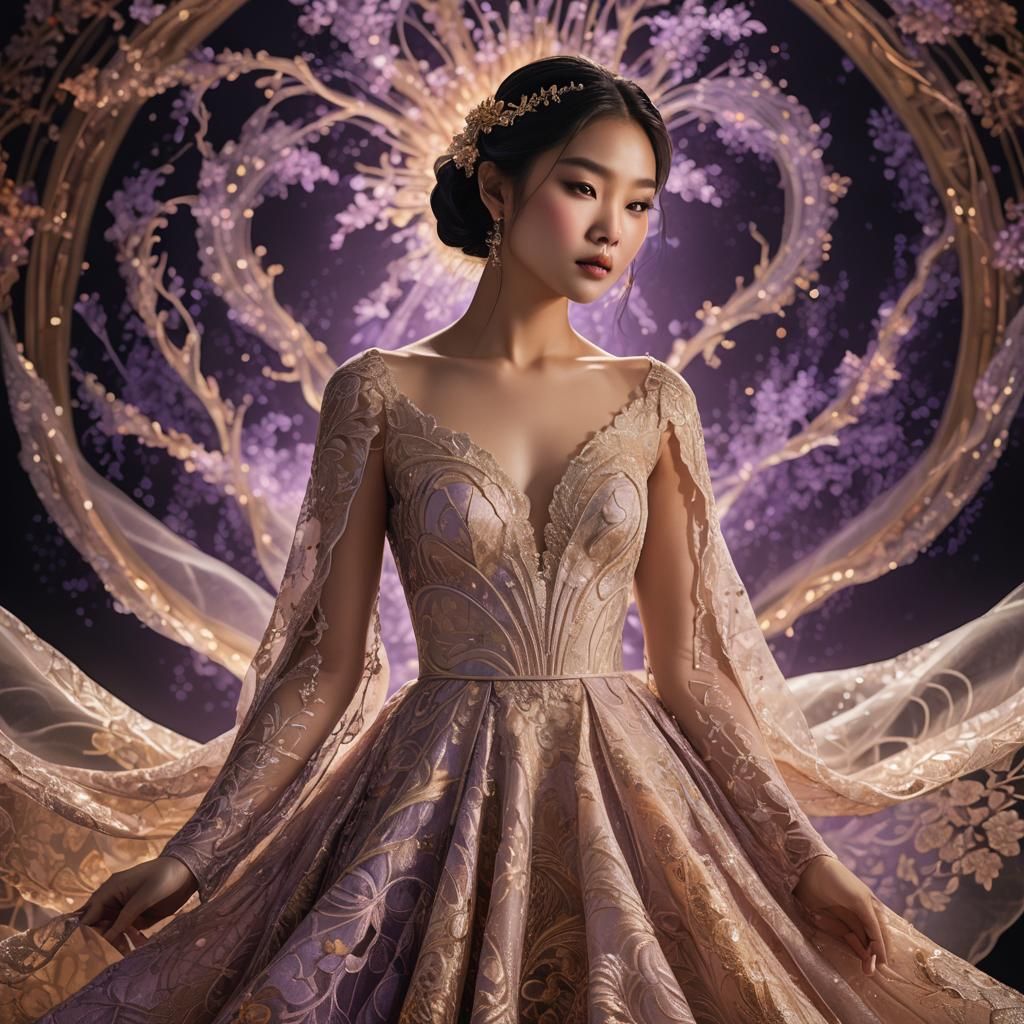 Asian Woman in Neon Album Cover Dreamscape