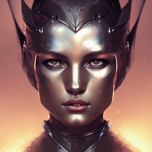 Female Black Knight Portrait in Photorealistic Detail