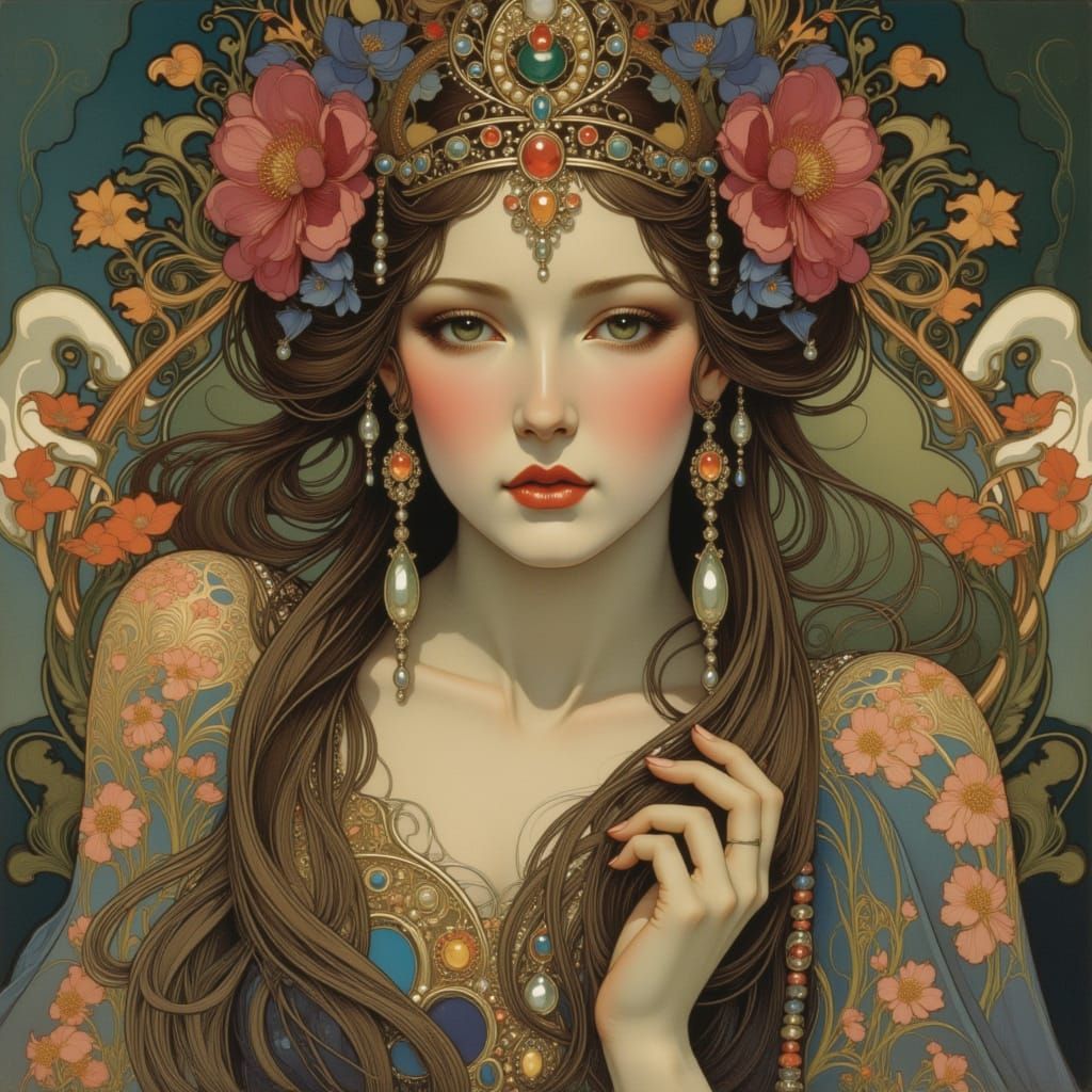 Fantasy Princess Portrait in Dark Fantasy Style