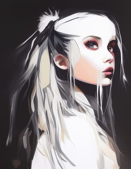 Colorful Streetwear Girl Portrait in Splash Art Style