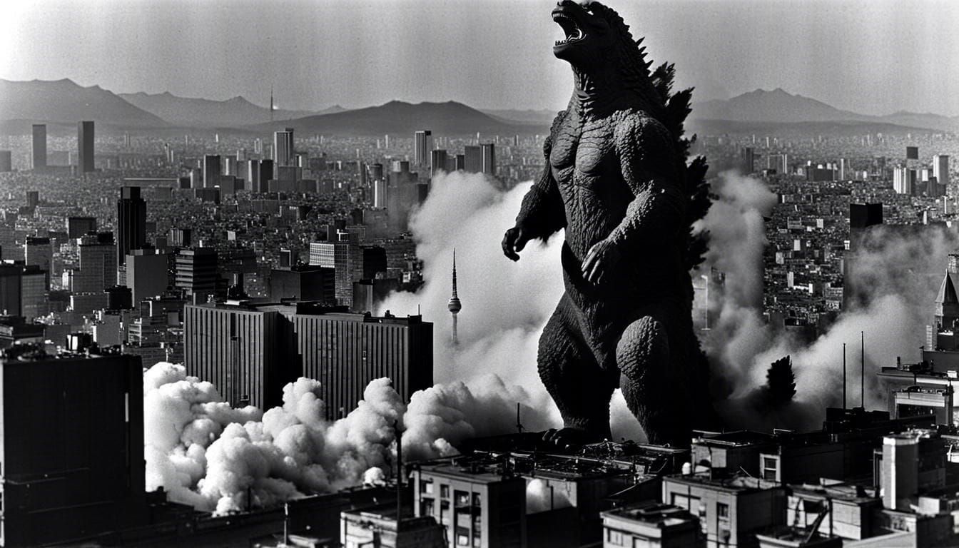 Vintage Godzilla Destroys Tokyo: 1950s Film