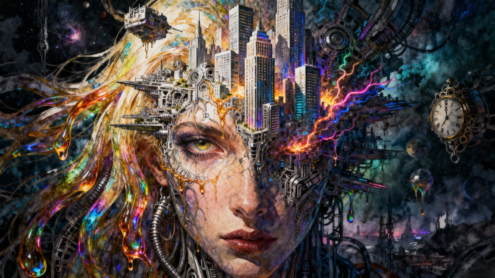 Surreal Face of Cityscapes in Vibrant Colors