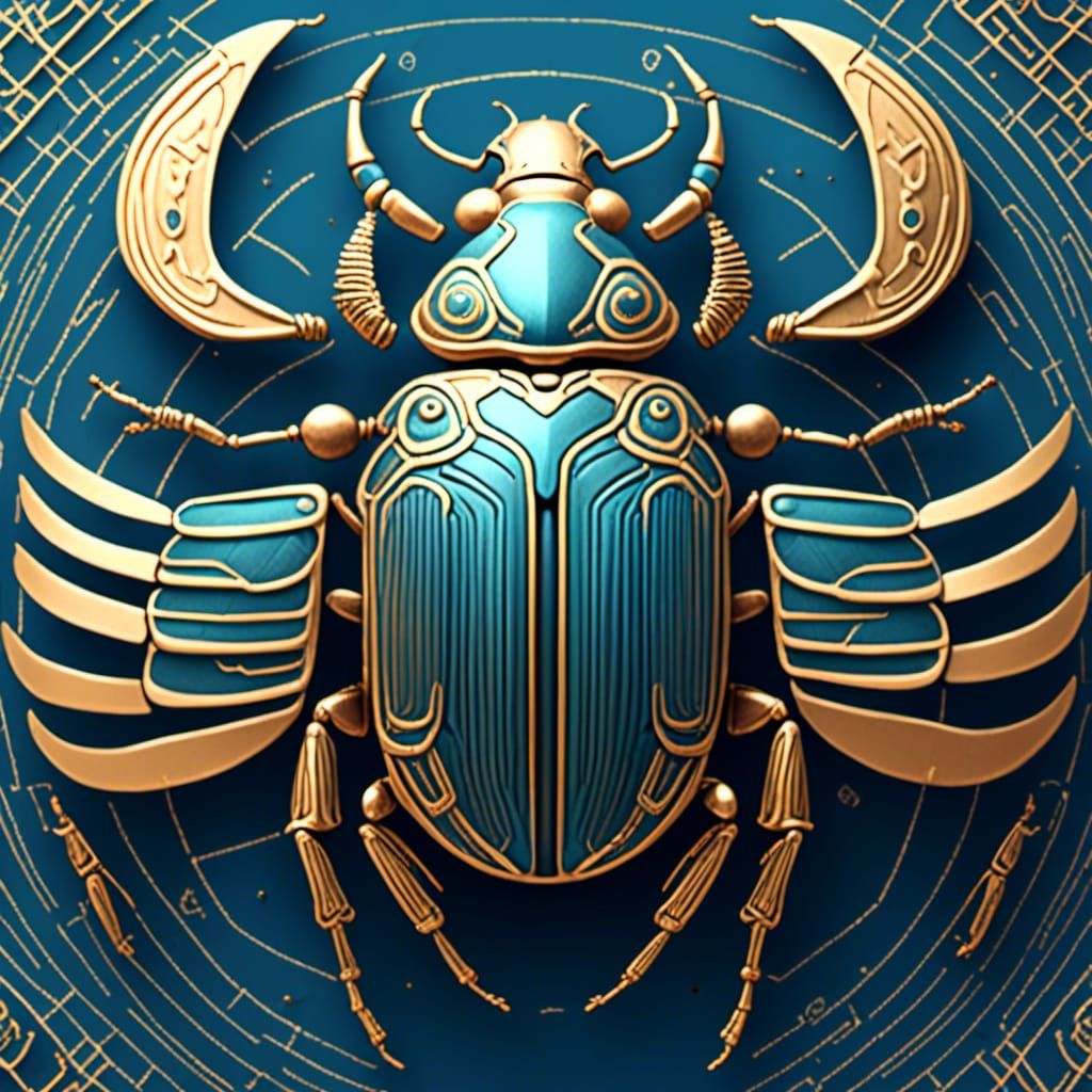 Scarab Beetle Vector Art in Fantasy Style