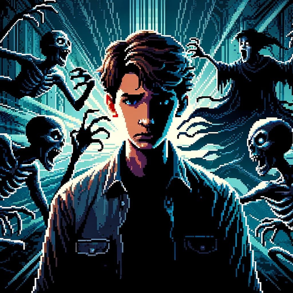 Hispanic Hero's Pixel-Art Showdown Against Evil Spirits