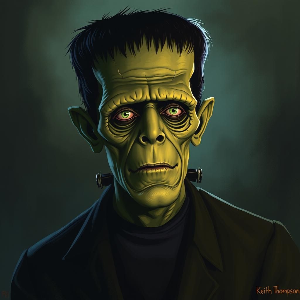 Frankenstein's Monster in Dark Fantasy Style