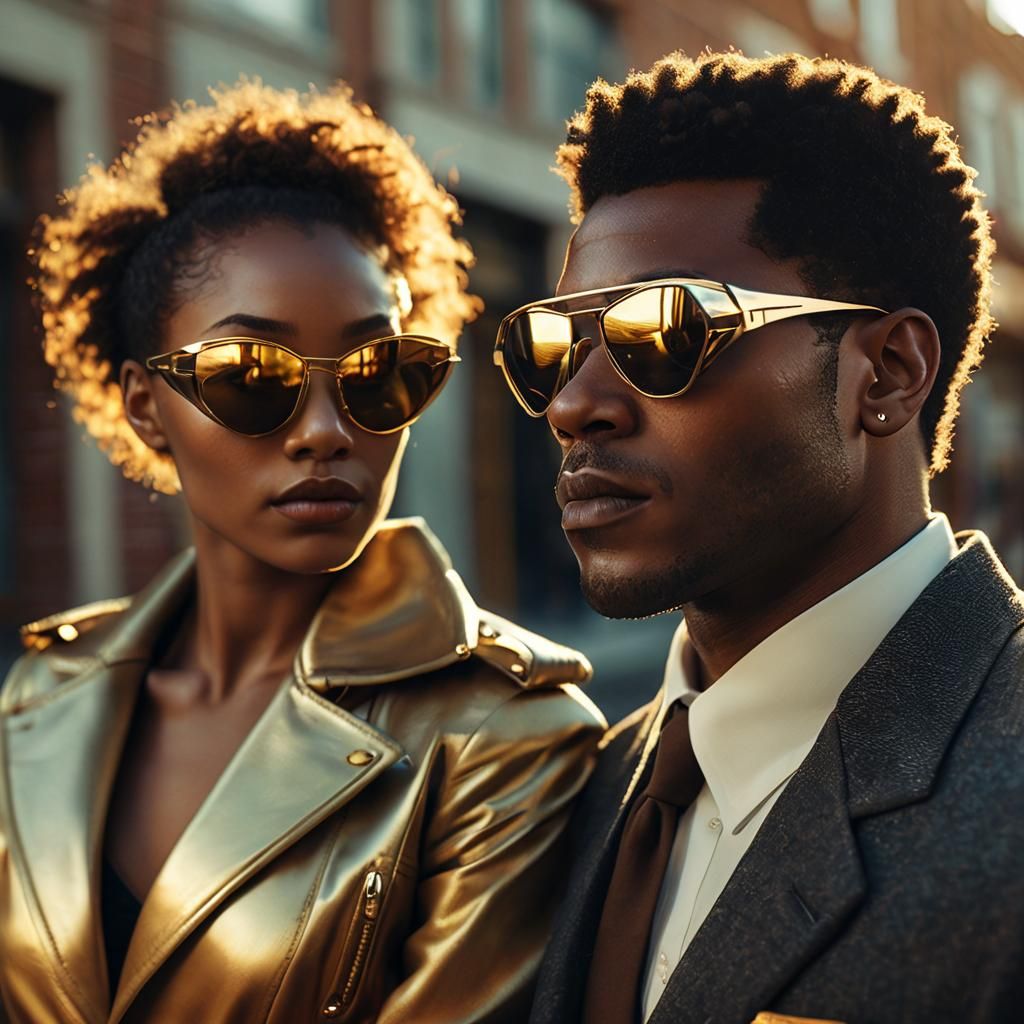 Brass Shades in Noir Style: Cinematic Still
