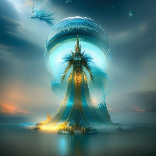 Ethereal Water Creature in Detailed Photorealistic Style