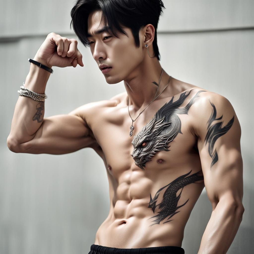 Korean Idol with Dragon Tattoo