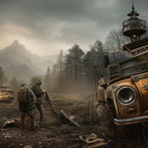 Detailed Pencil Sketch: DayZ Wanderer in Military Base