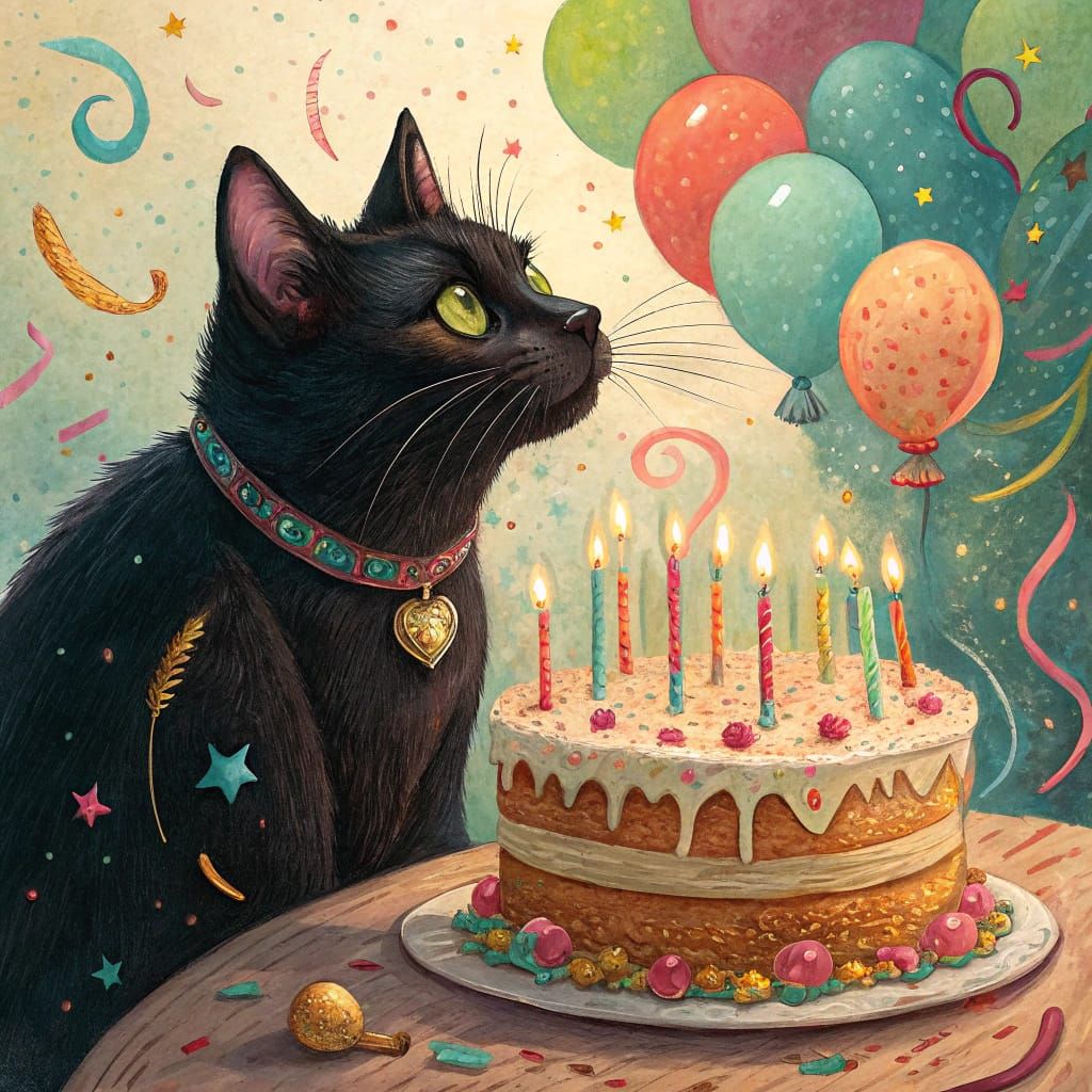 Happy Birthday Talladega Black Kitty