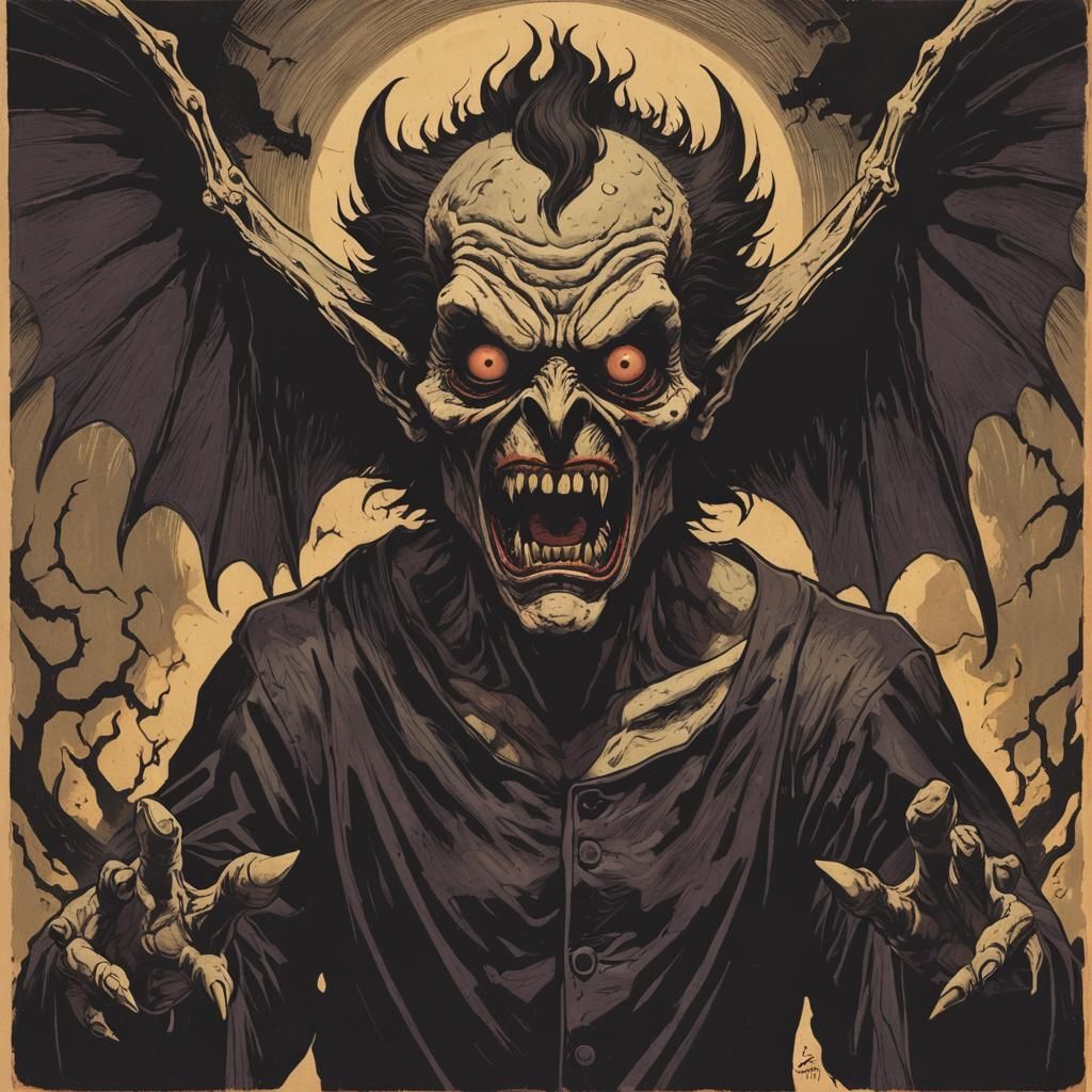 Scary Pazuzu in Comic Book Style
