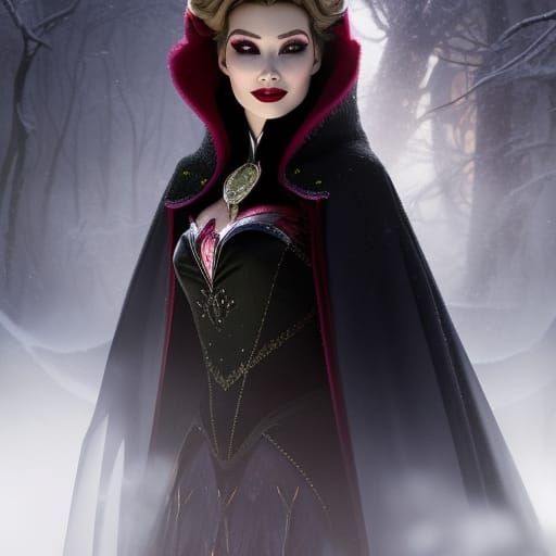 Vampire Queen Portrait in Art Nouveau Style