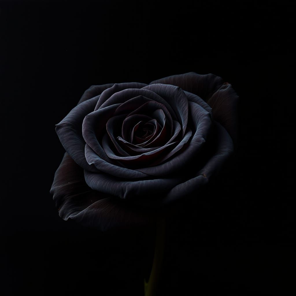 Luminous Black Rose in Dramatic Light