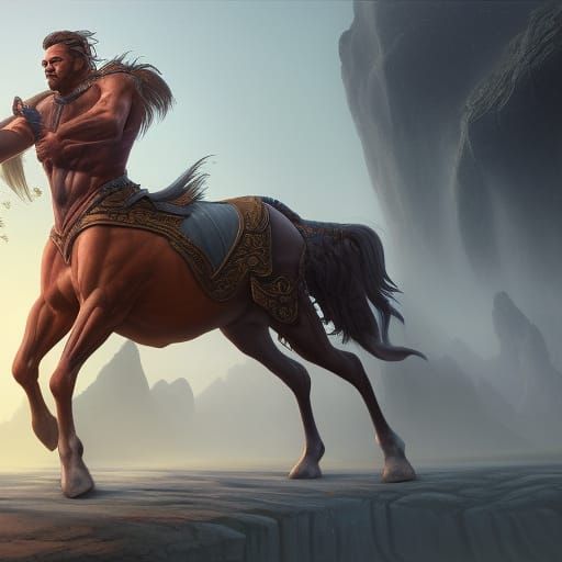 Detailed Centaur Matte Painting in Fantasy Art Style