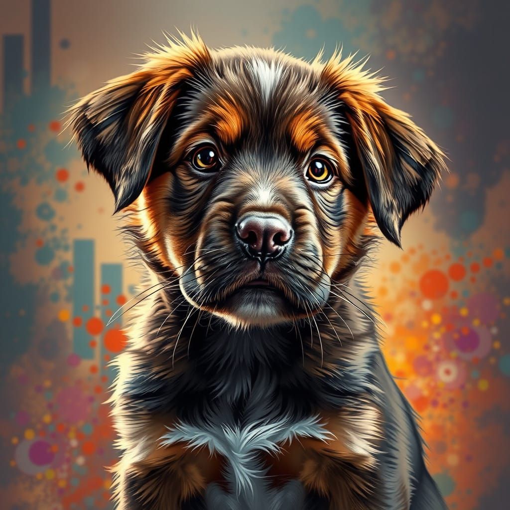 Hyperrealistic Puppy Portrait in Dramatic Lighting