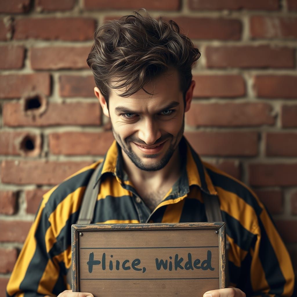 Outlaw's Scowl in 19th Century American West Prisoner Portra...