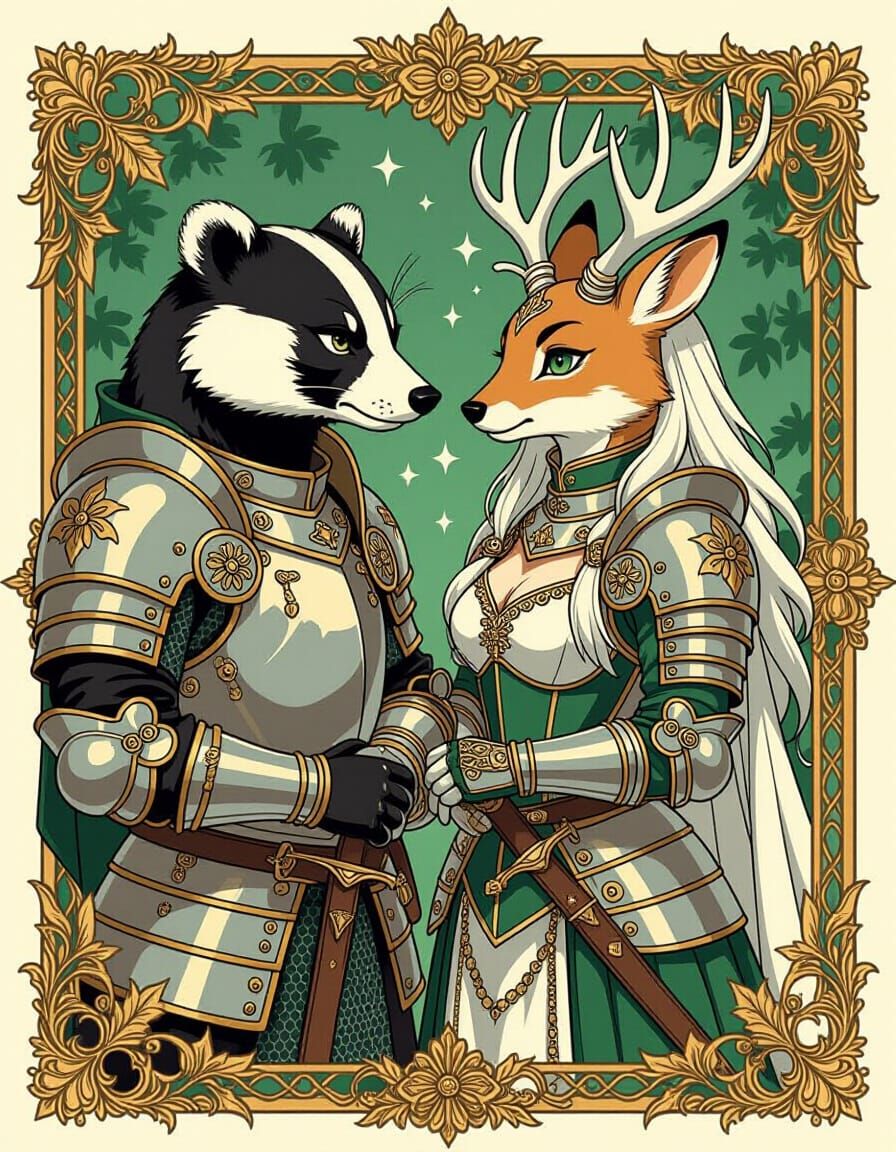 Anime-Inspired Knightly Animals in Plate Armor