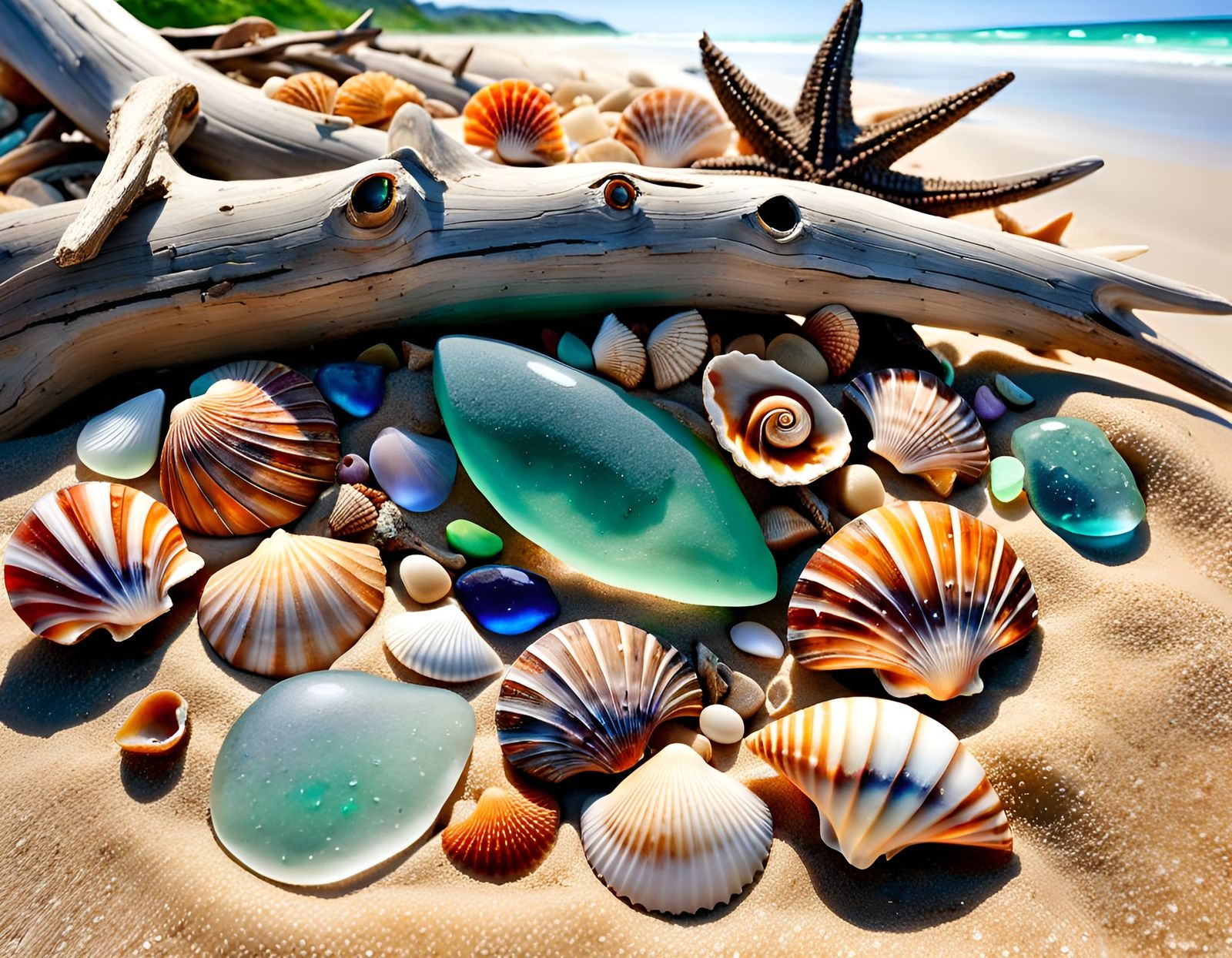 Macro Photo of Sea Treasures on Tropical Beach