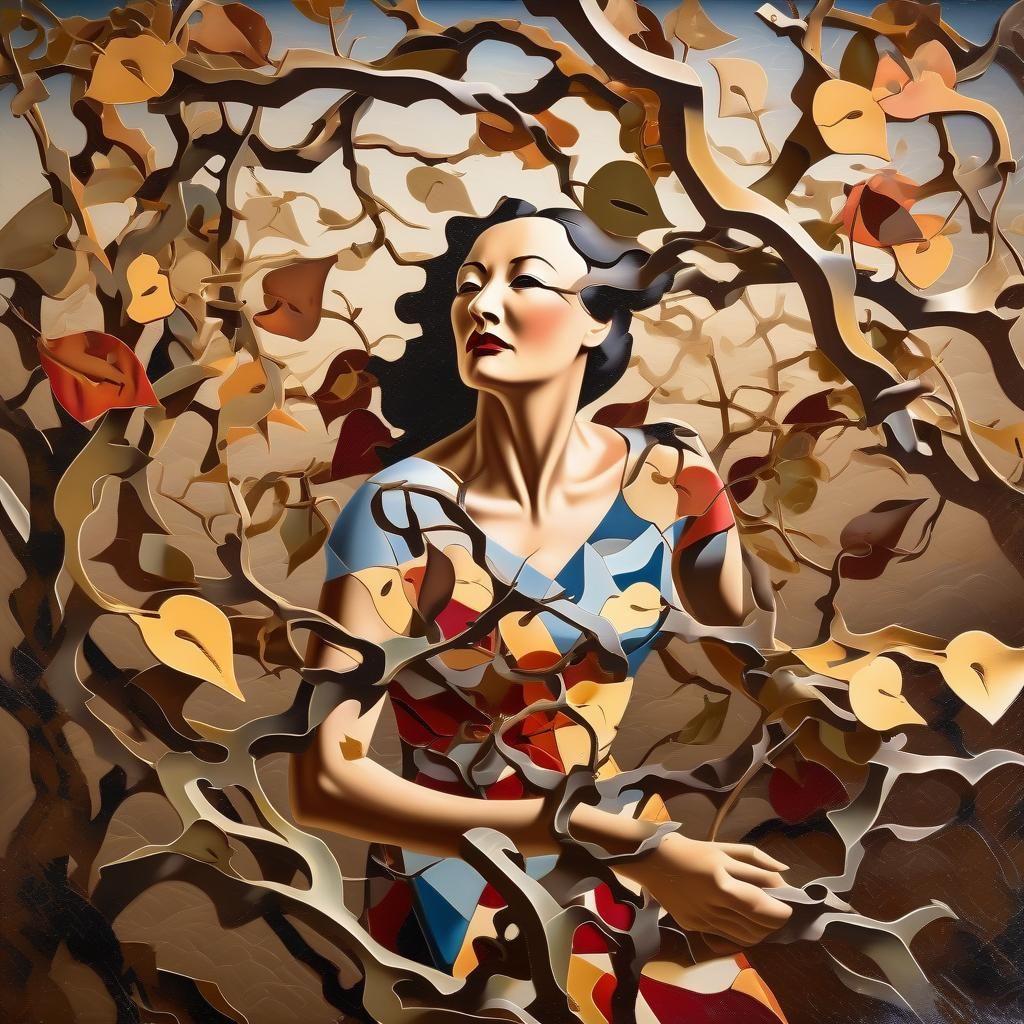 Surreal Woman Pushes Through Tangled Forest