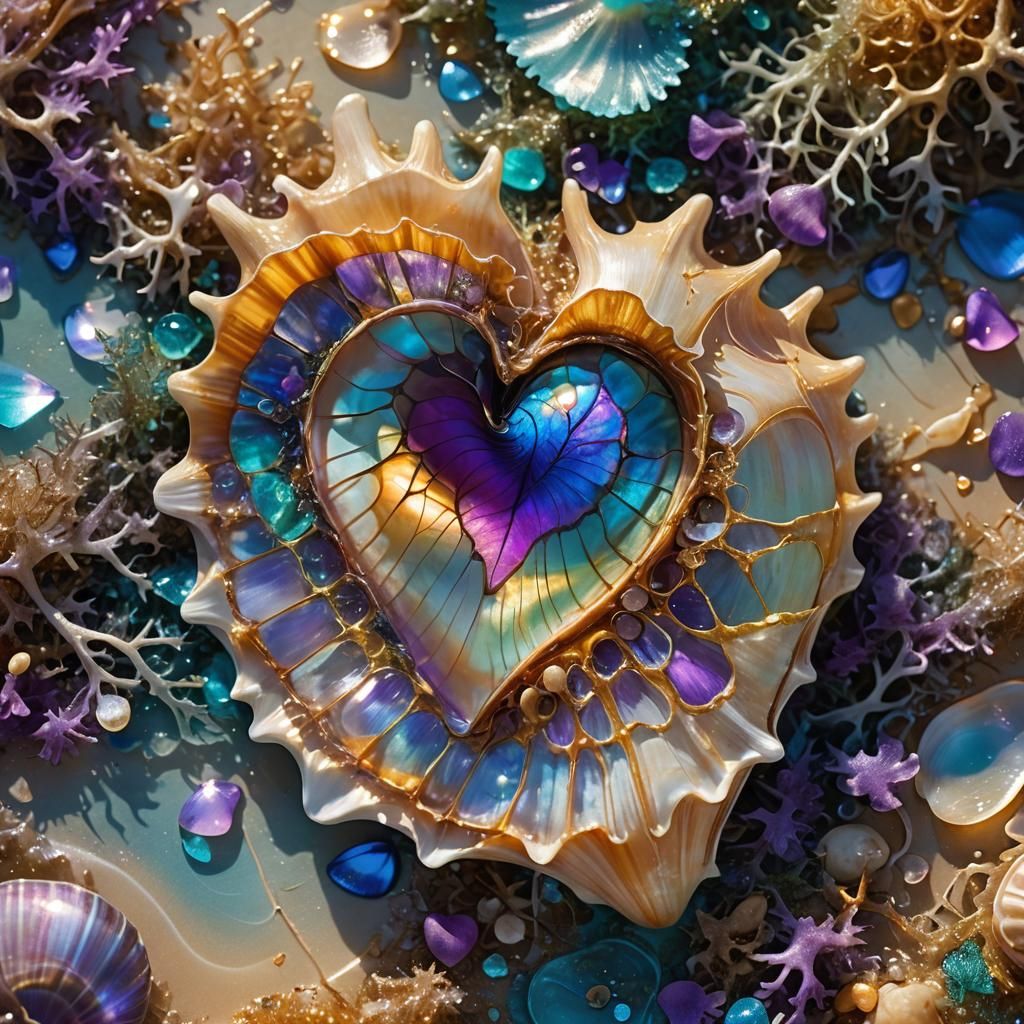 Fantasy Broken Heart Shell Close-Up