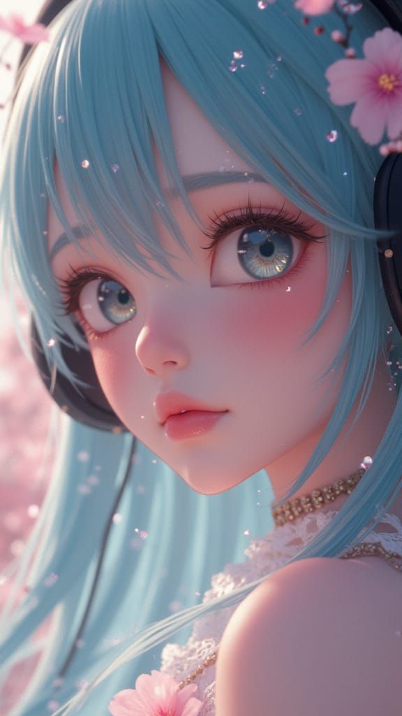 Ethereal Anime Girl in Dreamy Stillness
